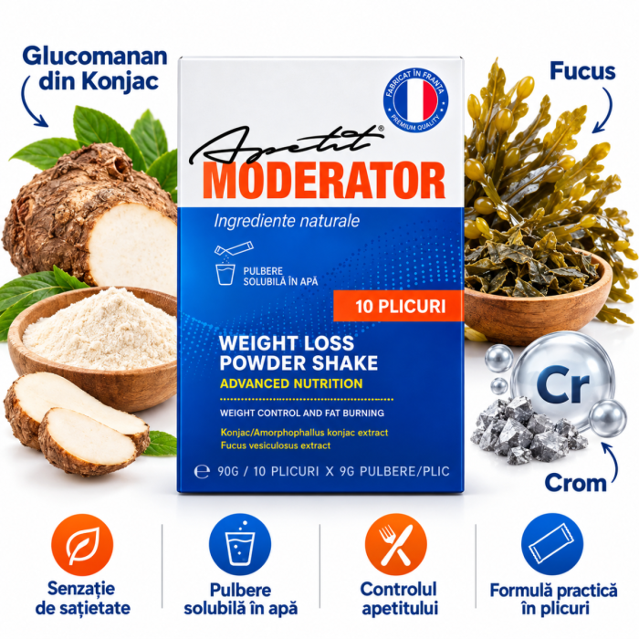 Apetit Moderator cu glucomanan din Konjac, Fucus și crom, prezentarea ingredientelor