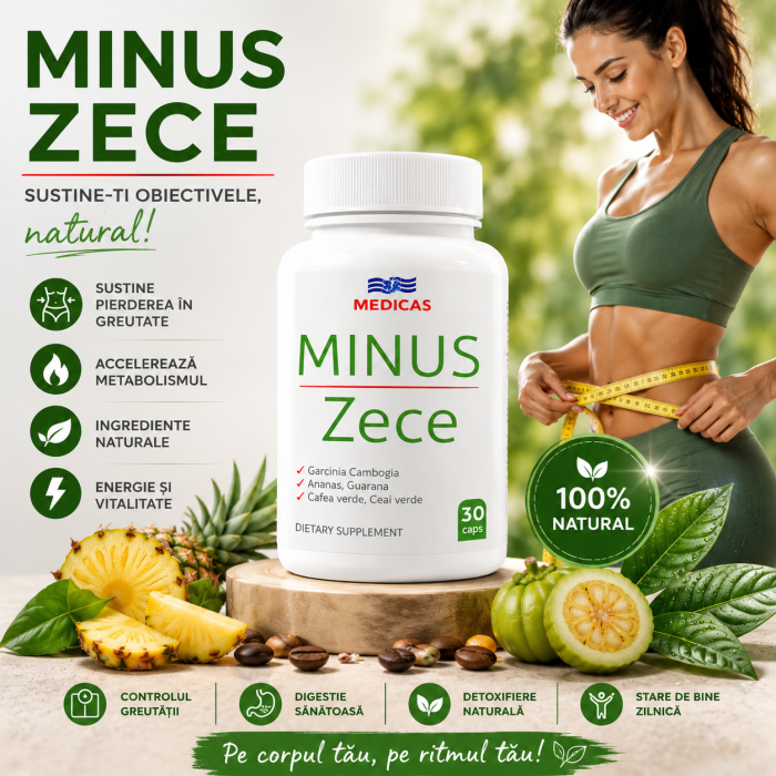 Minus Zece MEDICAS 30 capsule | Supliment alimentar pentru controlul greutatii