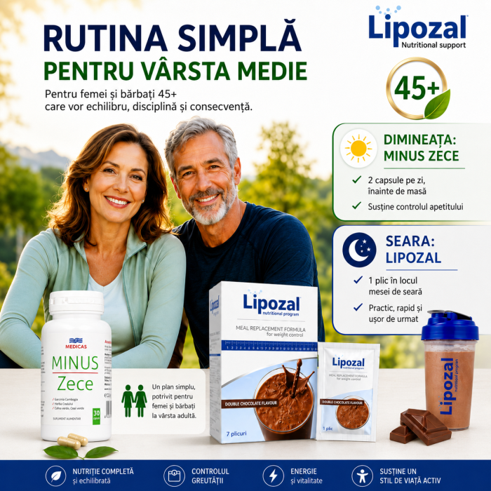 Pachet Minus Zece și Lipozal pentru persoane de vârstă medie