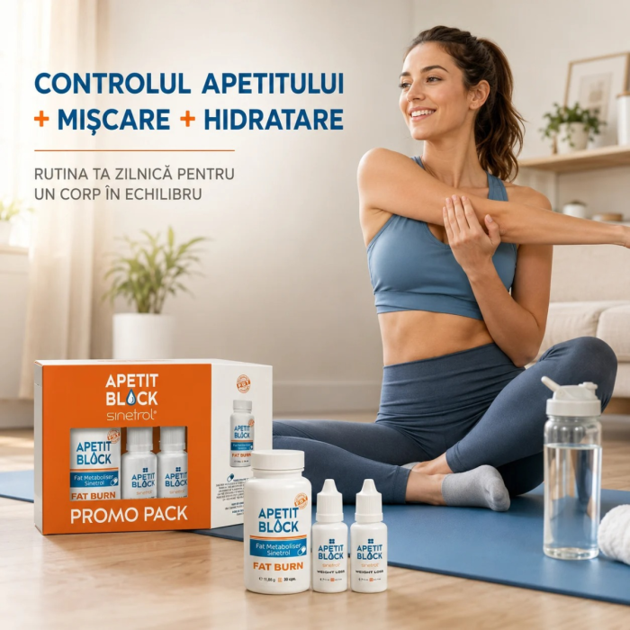 Pachet Apetit Block Sinetrol Xpur, 30 capsule + 2 x 15 ml 