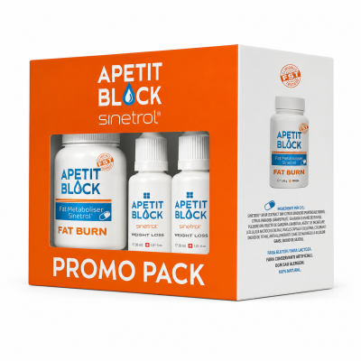 Pachet Apetit Block Sinetrol Xpur, 30 capsule + 2 x 15 ml